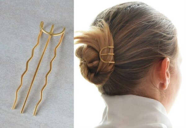 ปิ่นปักผมทรงตัว U - ปิ่นปักผมโลหะทรงตัว U เรียบง่าย