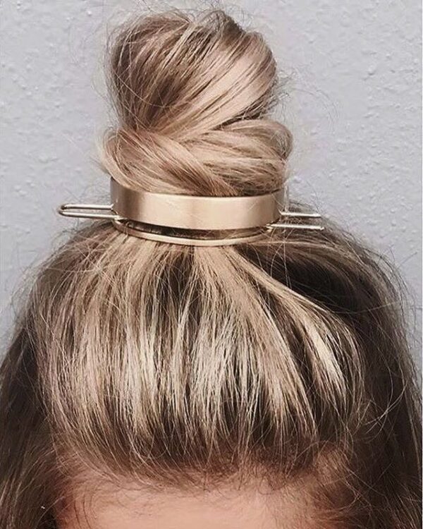 ปิ่นปักผมสายคาด - ปิ่นปักผมโลหะรูปทรงกลมเรียบๆ ใช้คาดผมมวย