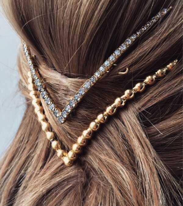 ปิ่นปักผมรวงข้าว - ปิ่นปักผมโลหะดีไซน์ใบไม้เรียงตัว