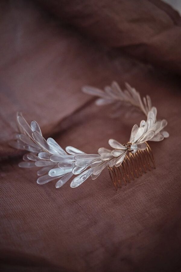 หวีสับใบมะกอก - หวีสับดีไซน์ใบมะกอกสีทอง