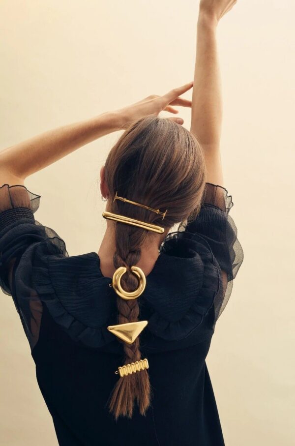 กิ๊บปักผมทรงเรขาคณิต - กิ๊บโลหะทรงสามเหลี่ยมห้อยจี้