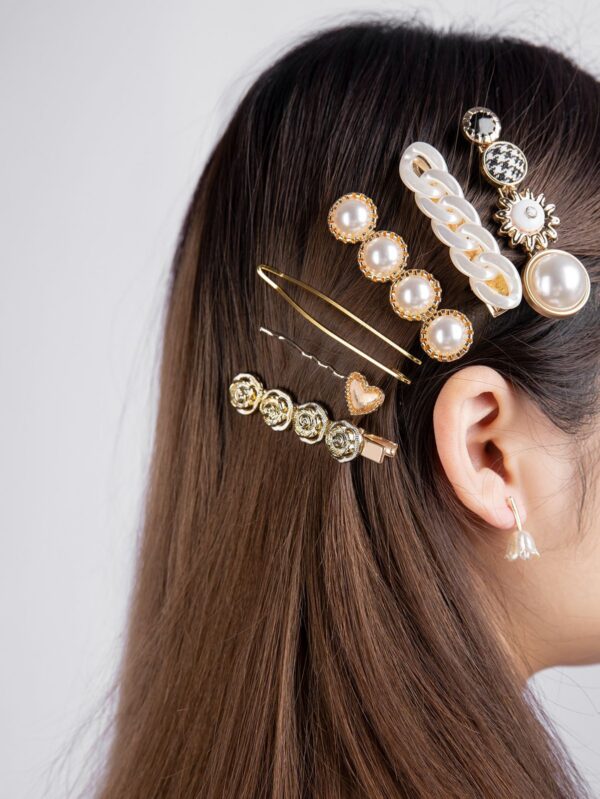 เซตกิ๊บดาวไข่มุก - เซตกิ๊บโลหะติดผมไข่มุกและเพชร