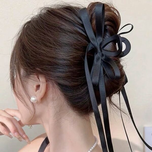 โบว์ริบบิ้นหางยาว - โบว์ริบบิ้นผ้าหางยาว ใช้ผูกผมหางม้า