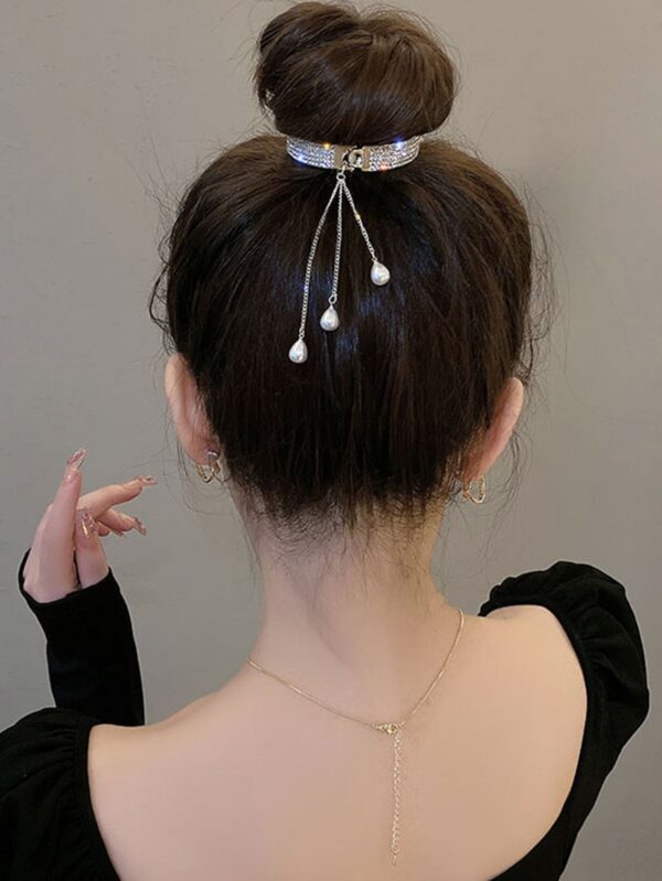 กิ๊บห้อยไข่มุก - กิ๊บติดผมห้อยจี้โซ่และไข่มุกระย้า